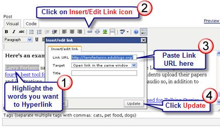 Image of how to hyperlink