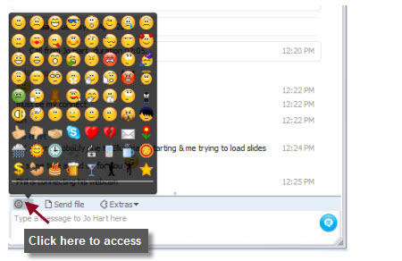 Adding emoticons to IMs Adding emoticons to IMs