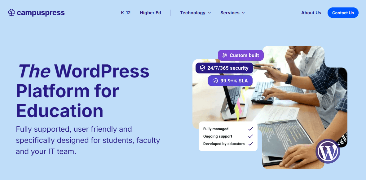 Screenshot of CampusPress website