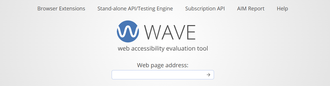 Screenshot of WAVE website