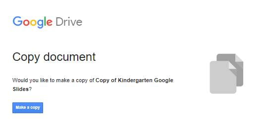 Screenshot of Google Slides copy prompt