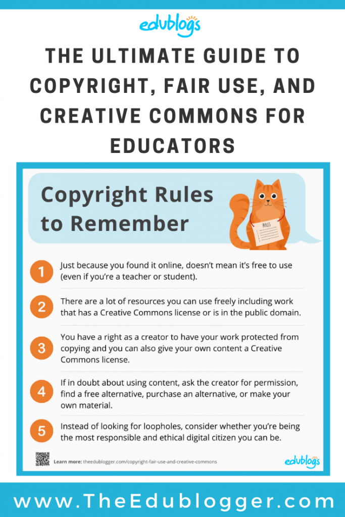 The Ultimate Guide To Copyright Creative Commons And Fair Use For Teachers Students And Bloggers